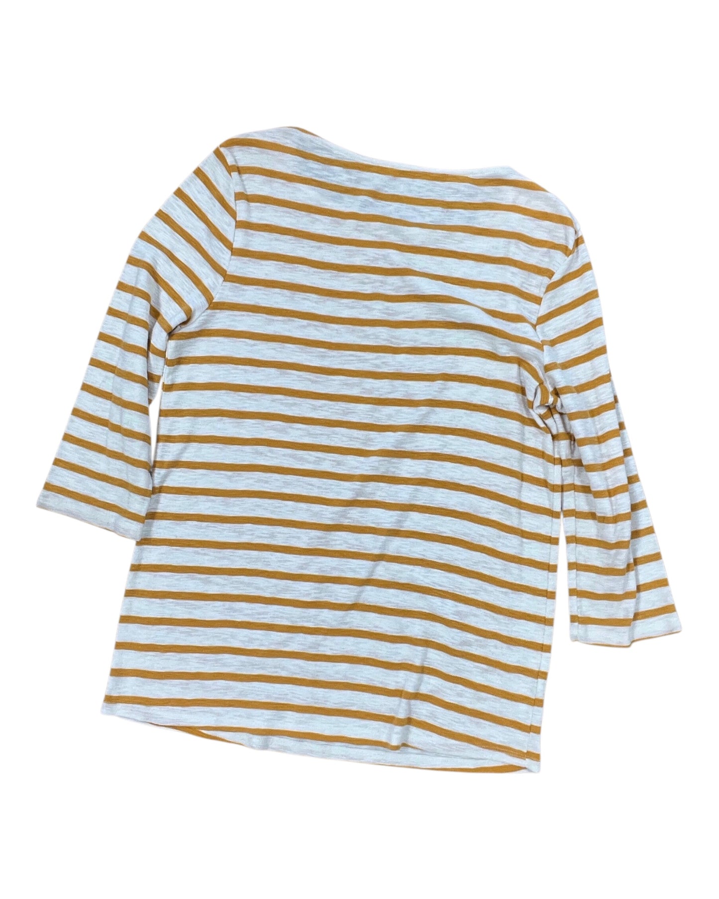 Top 3/4 Sleeve By Time And Tru In White & Yellow, Size:Xl