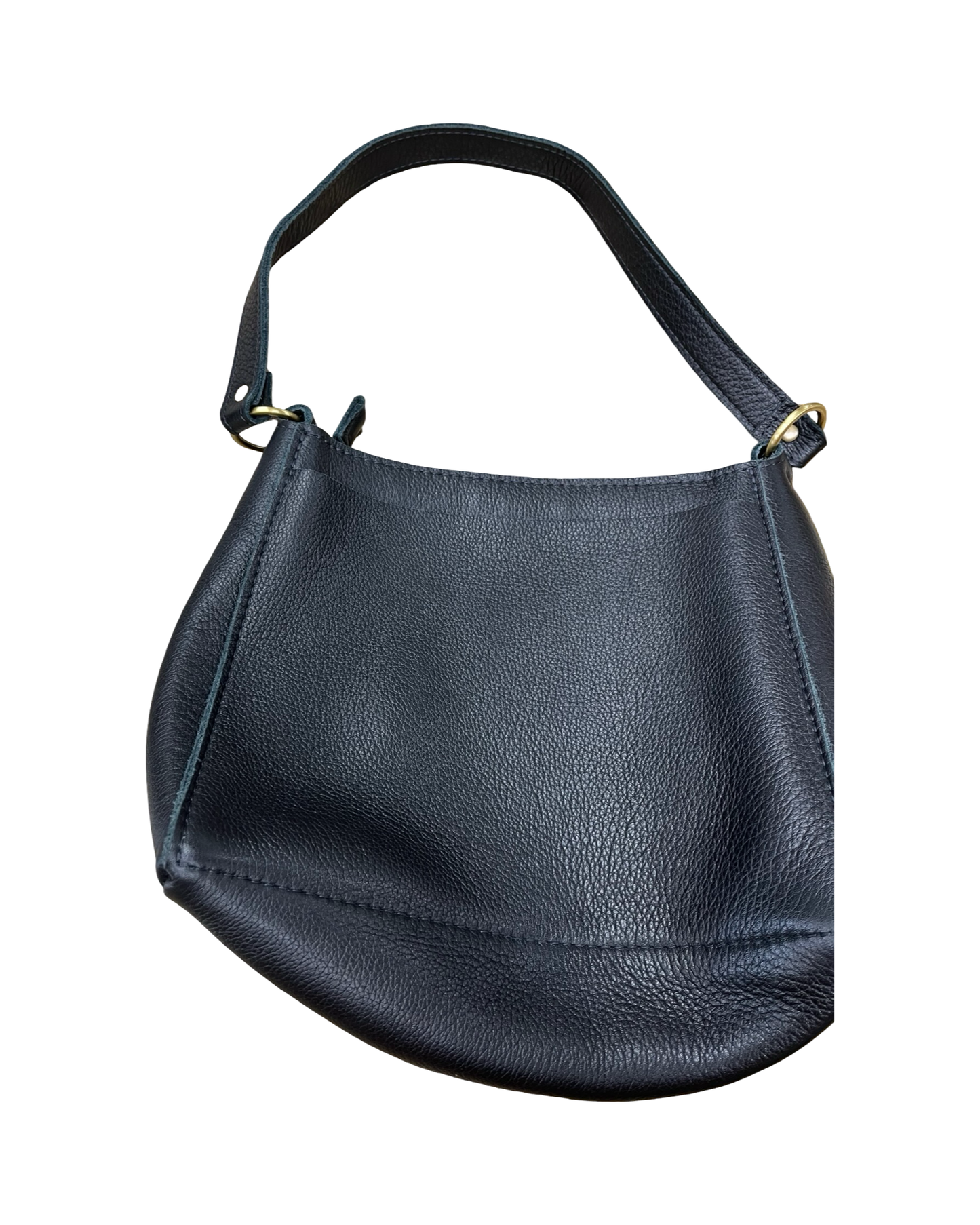 Handbag Leather By Portland Leather In Black, Size:Medium