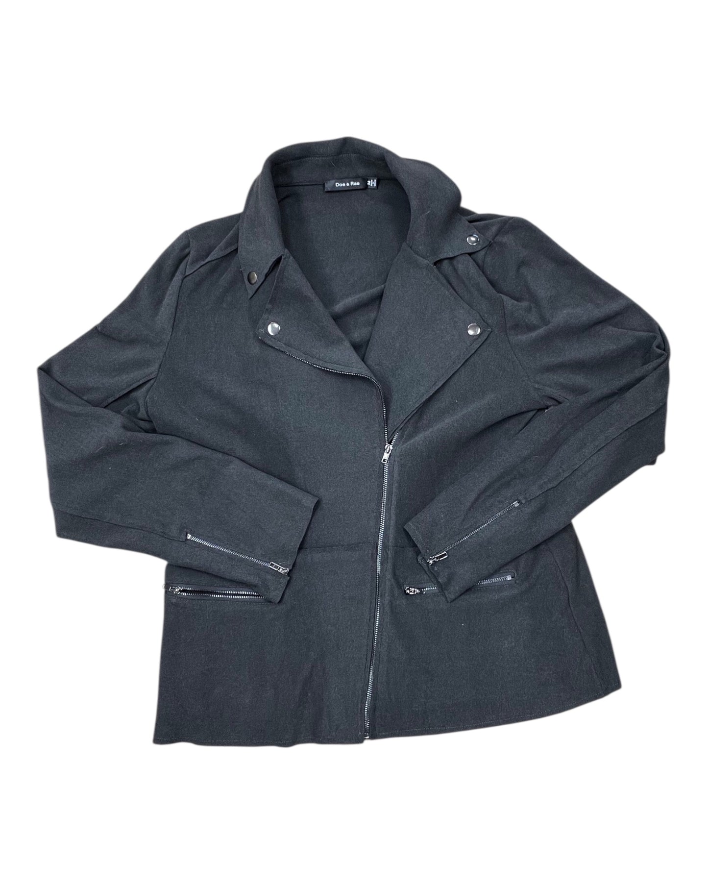 Jacket Moto By Doe & Rae In Black, Size:M