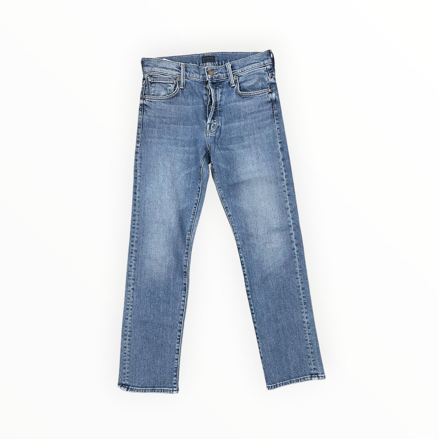Jeans Straight By Mother In Blue Denim, Size:4