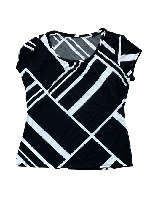 Top Ss By Worthington In Black & White, Size:Xl