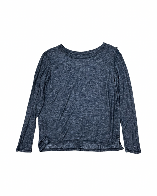 Athletic Top Ls Collar By Athleta In Grey, Size:M