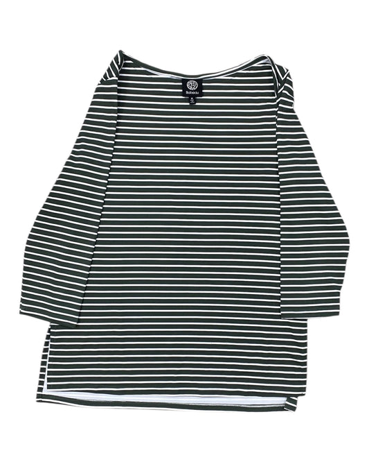 Top 3/4 Sleeve By Bobeau In Green & White, Size:M
