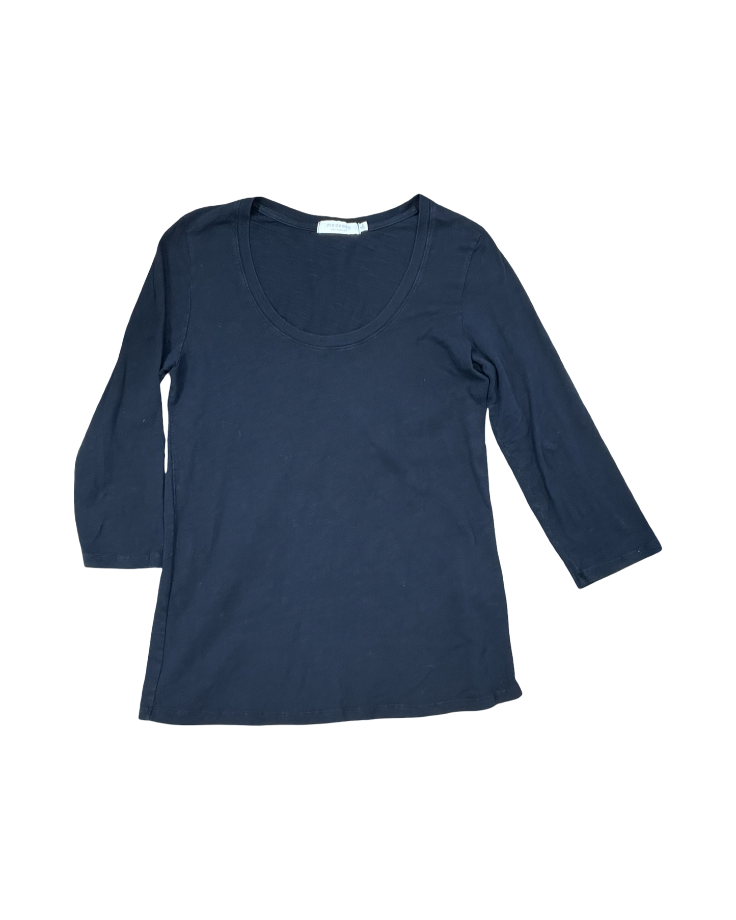 Top 3/4 Sleeve Basic By Clothes Mentor In Black, Size:S
