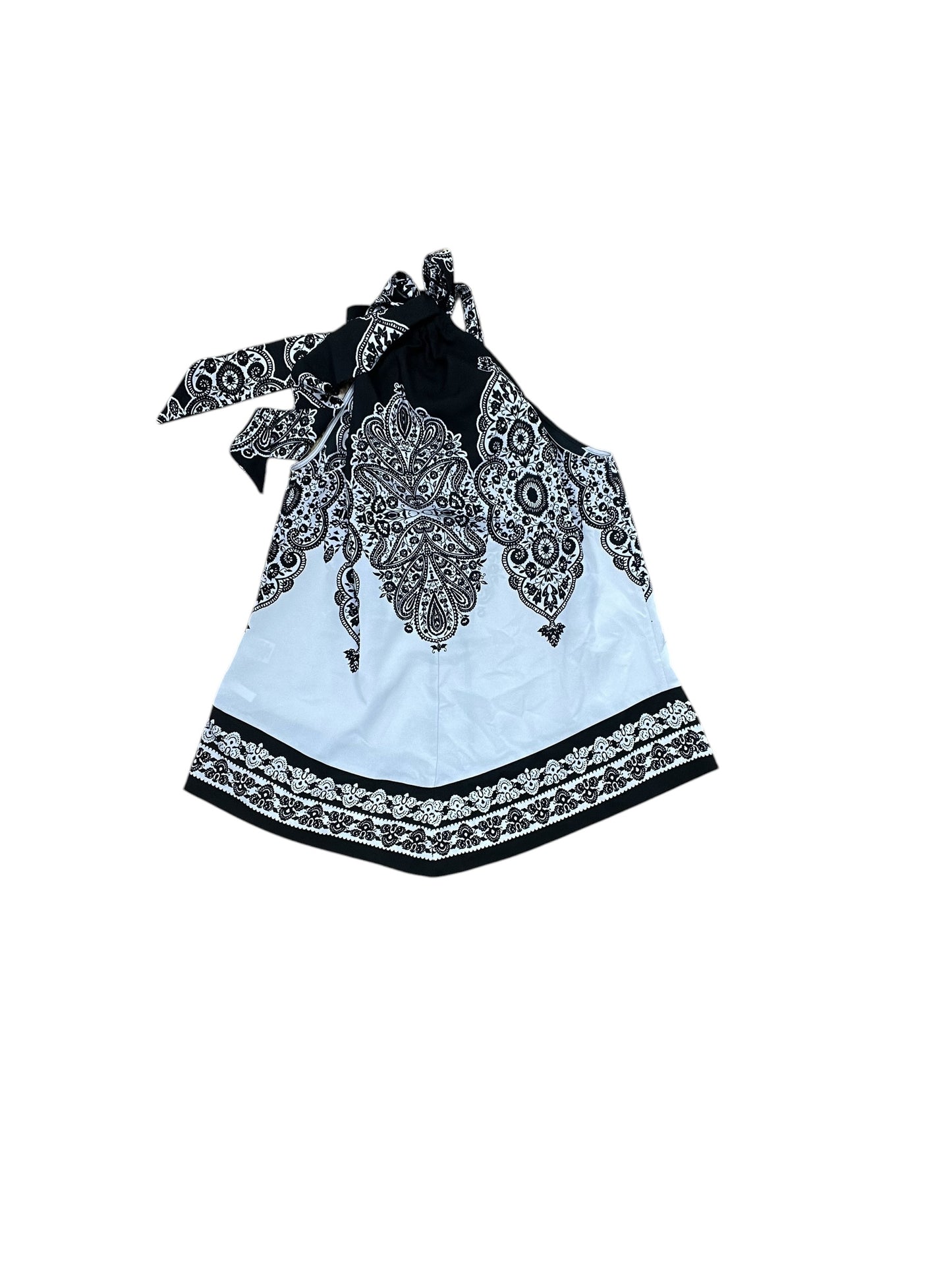 Top Sleeveless By New York And Co In Black & White, Size:L