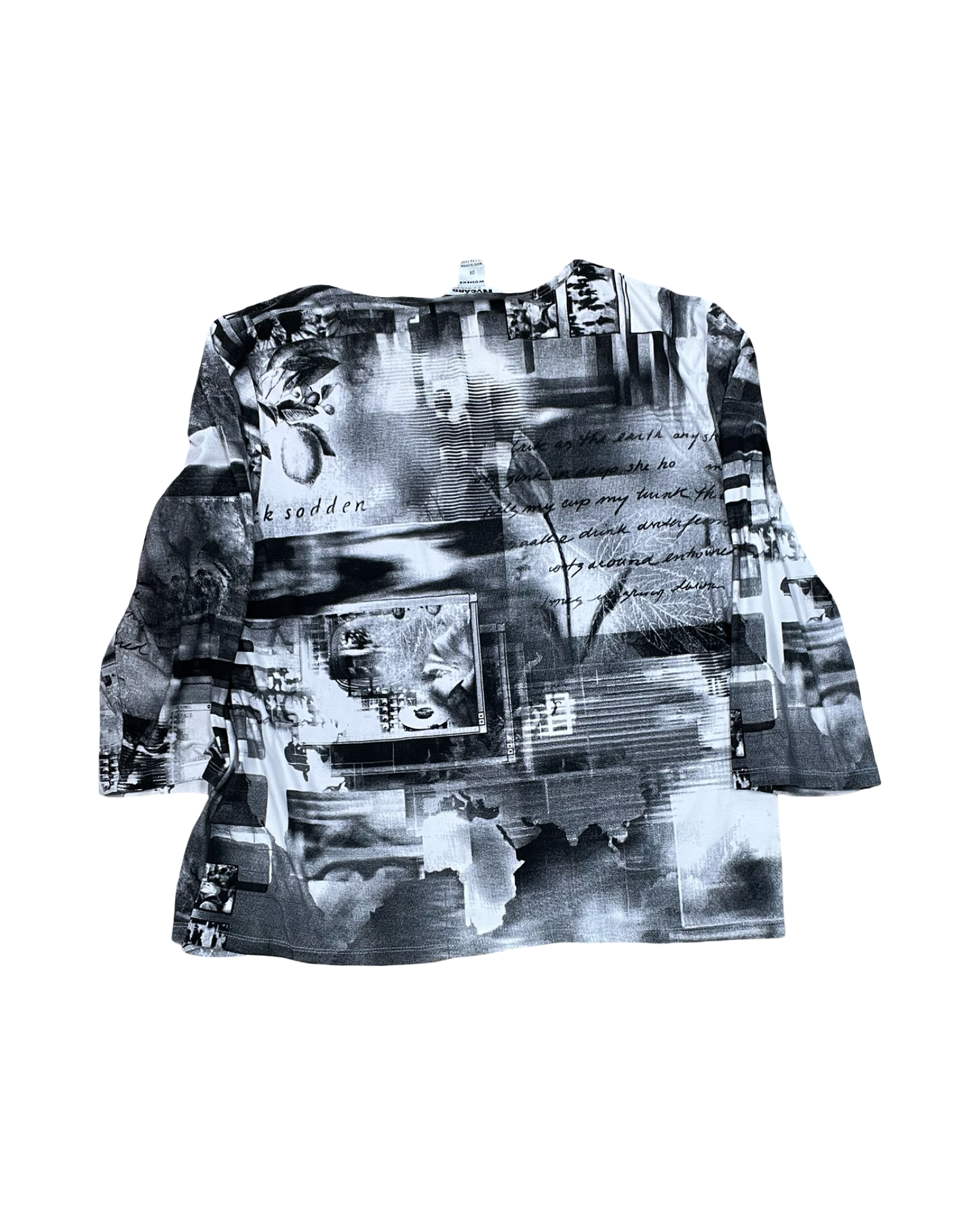 Top 3/4 Sleeve By Clothes Mentor In Black & Grey, Size:Xl