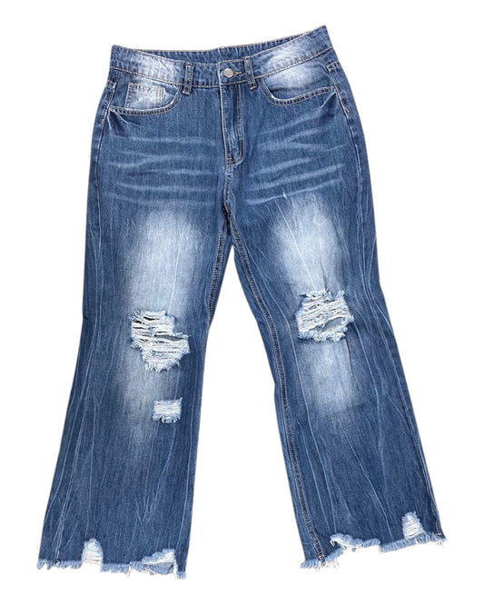 Jeans Wide Leg By Clothes Mentor In Blue Denim, Size:M