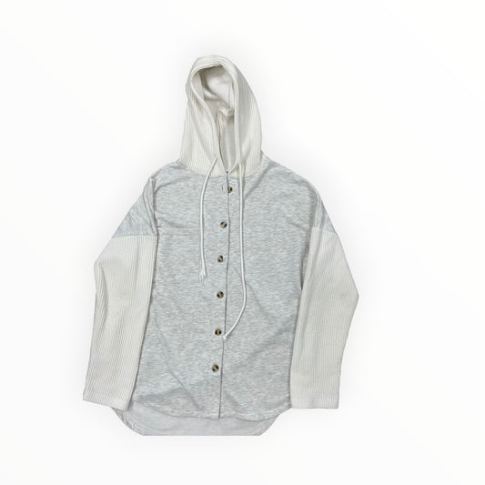 Jacket Other By Clothes Mentor In Grey & White, Size:M