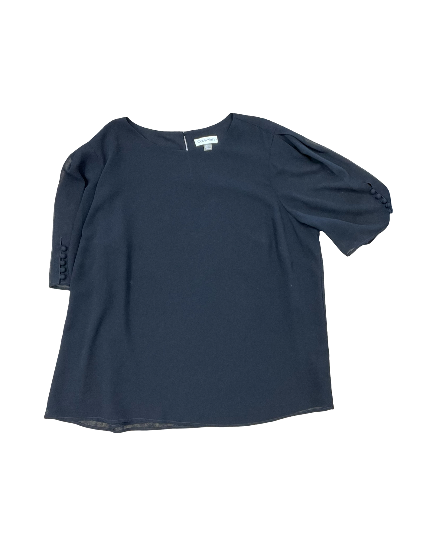 Top Ss By Calvin Klein In Black, Size:1X