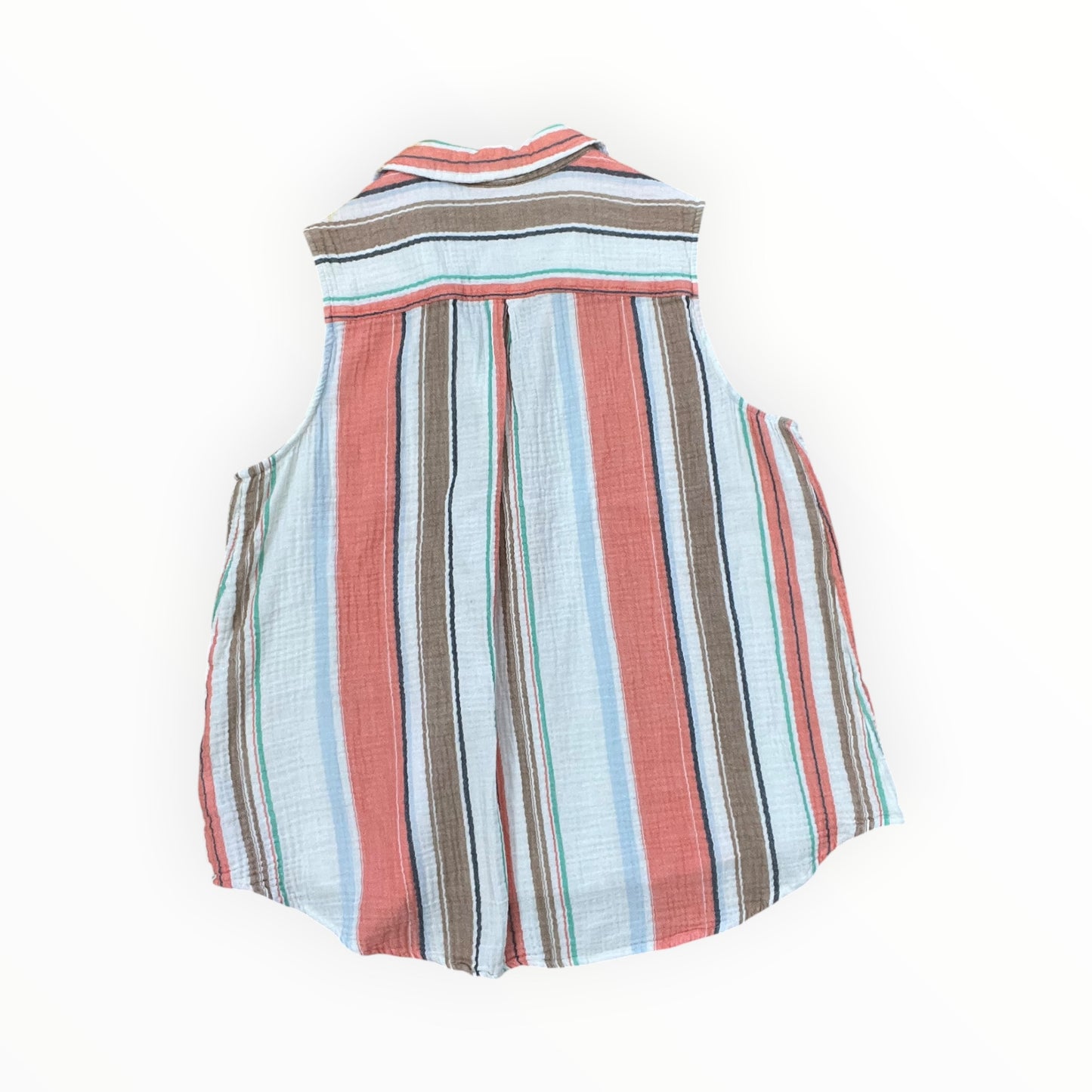Top Sleeveless By Time And Tru In Cream & Orange, Size:1X