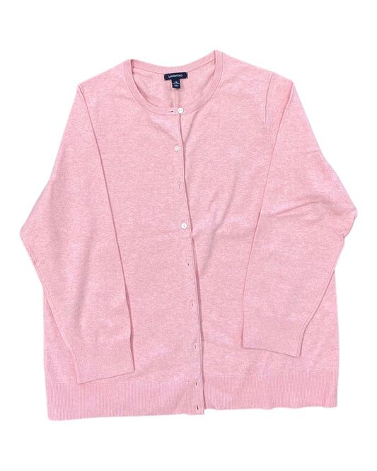 Cardigan By Lands End In Pink, Size:2X
