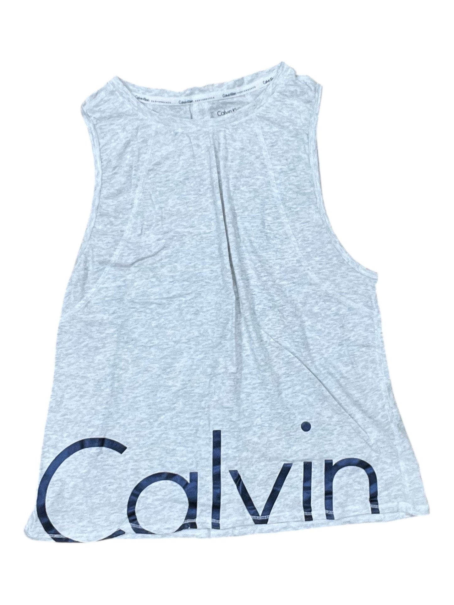 Athletic Tank Top By Calvin Klein In Grey, Size:M