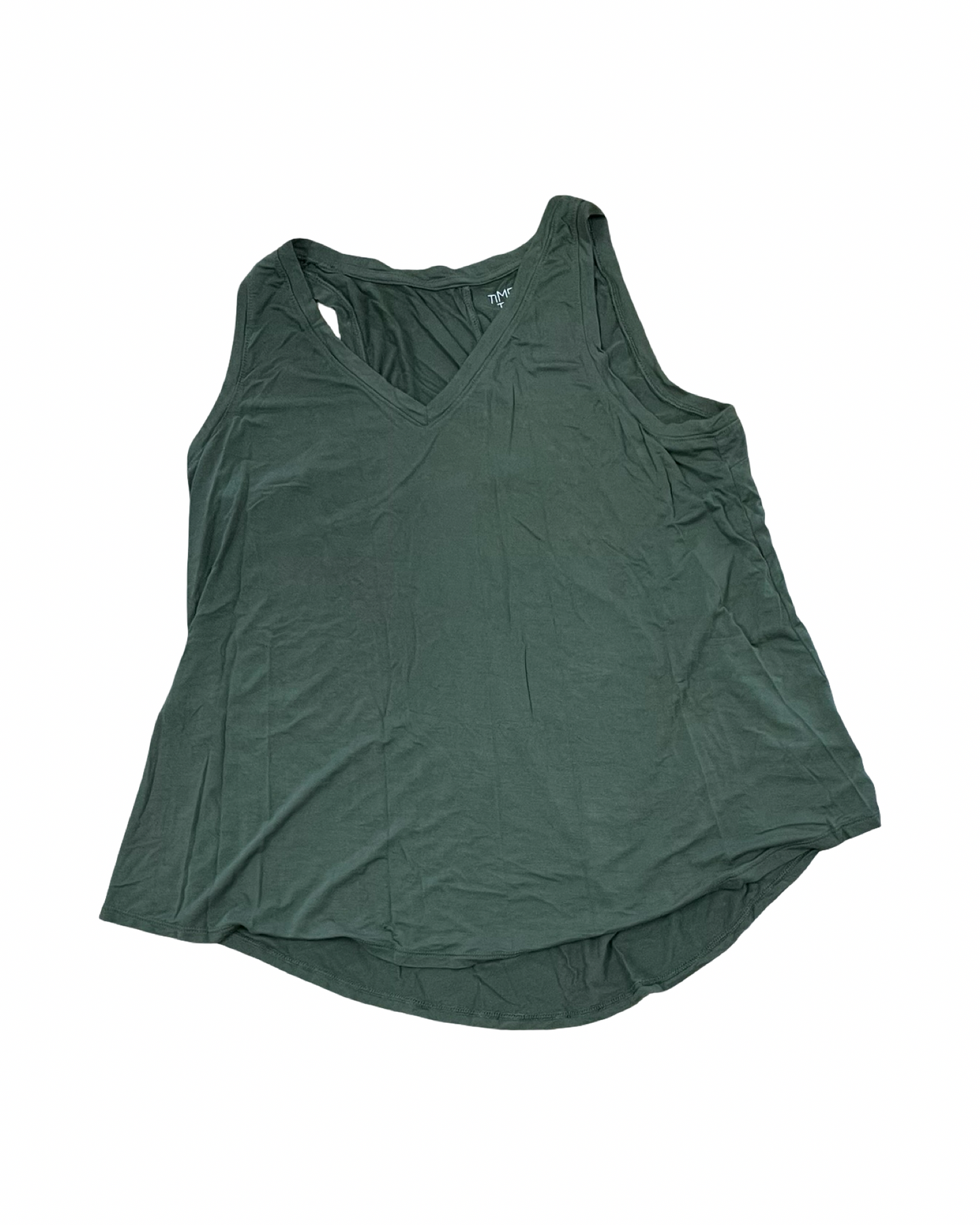 Top Sleeveless By Time And Tru In Green, Size:L