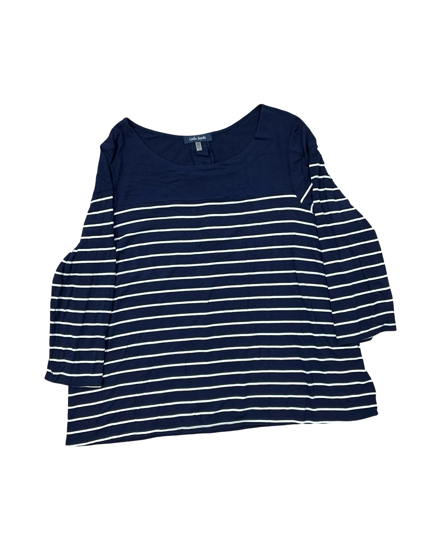 Top 3/4 Sleeve By Clothes Mentor In Navy, Size:2X