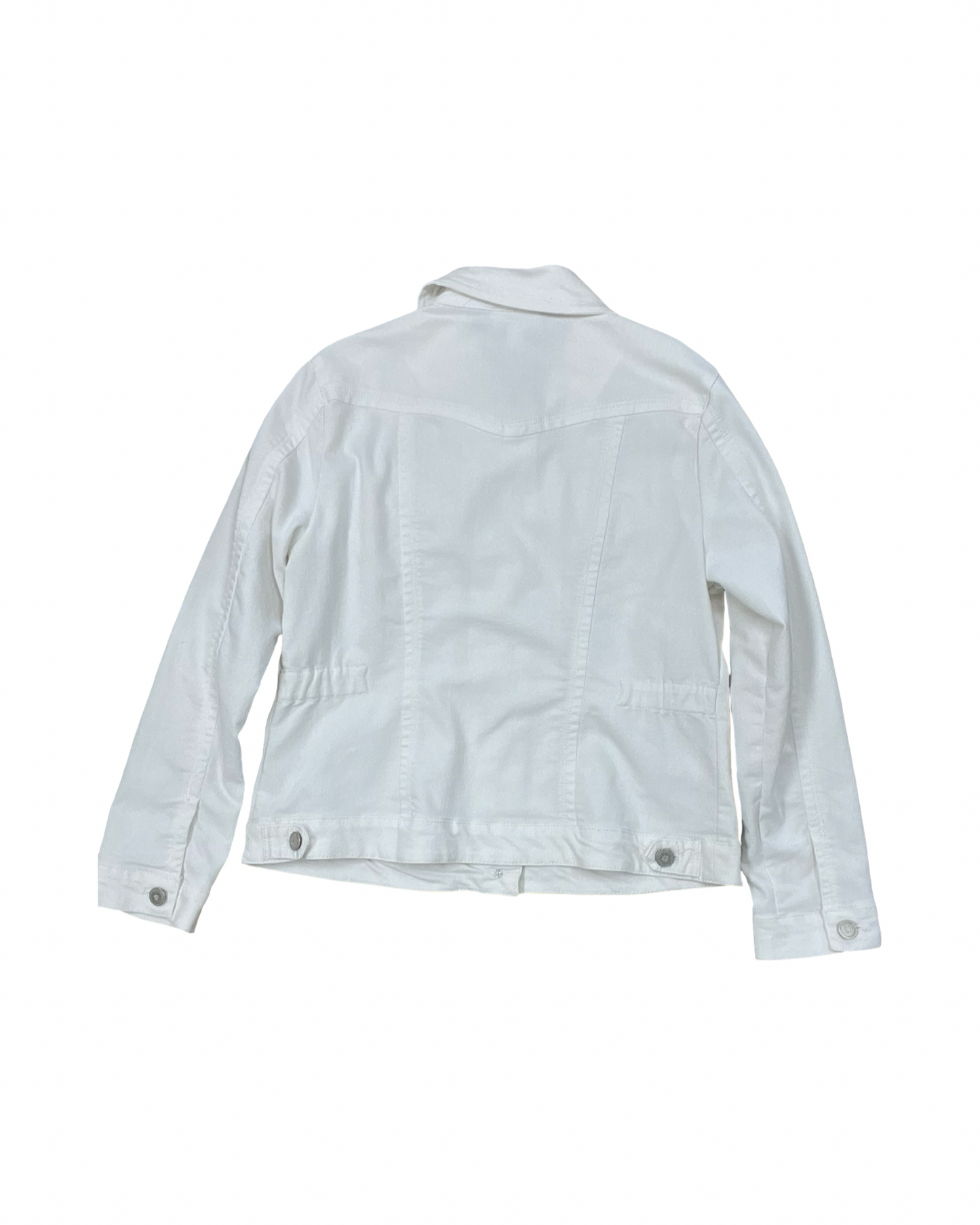 Jacket Denim By Dressbarn In White Denim, Size:M