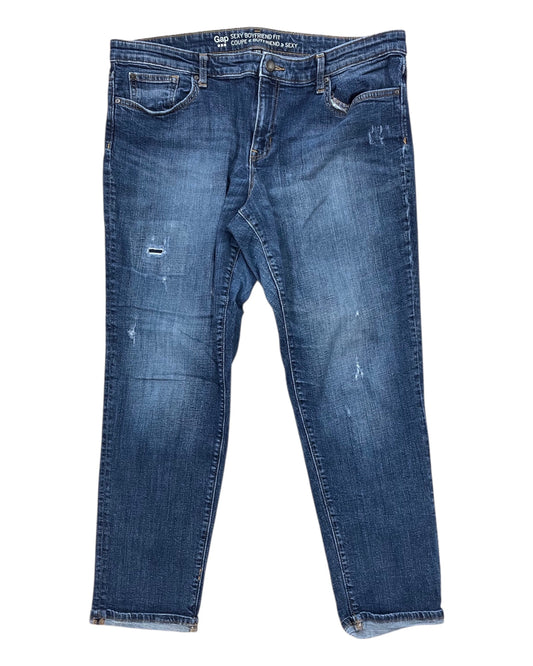 Jeans Boyfriend By Gap In Blue Denim, Size:16