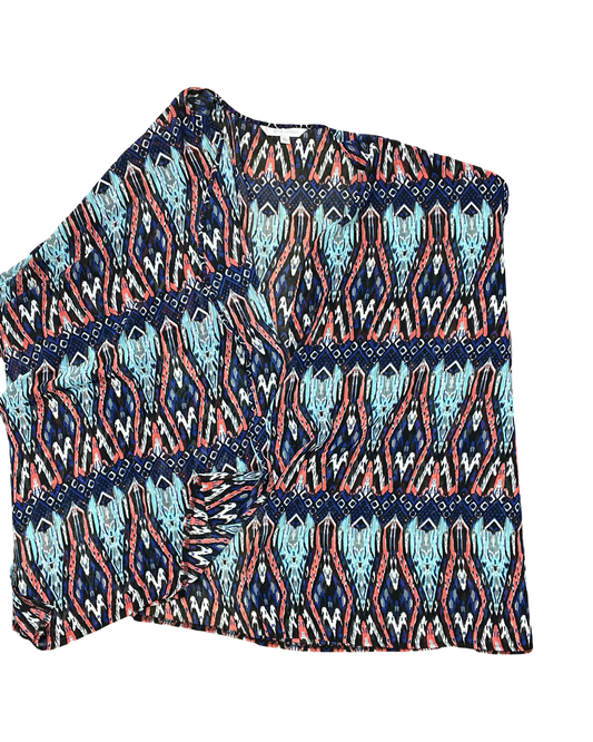 Cardigan By Erin London In Blue & Red, Size:Xl