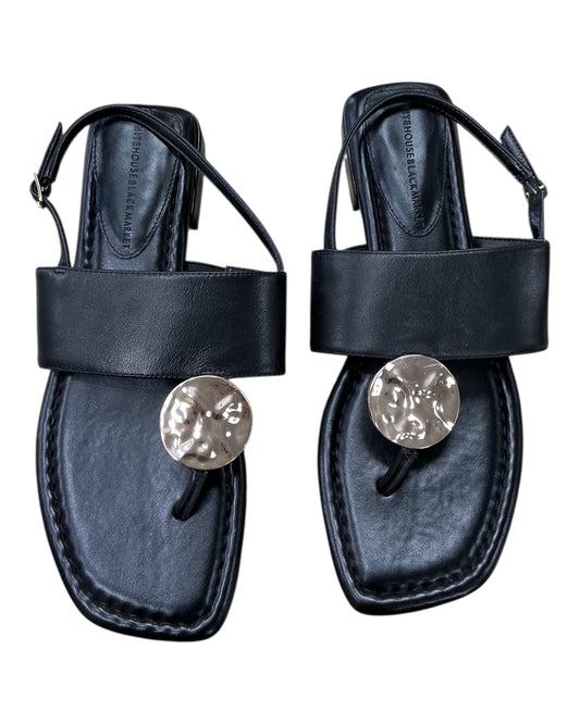 Sandals Flats By White House Black Market In Black, Size:7.5