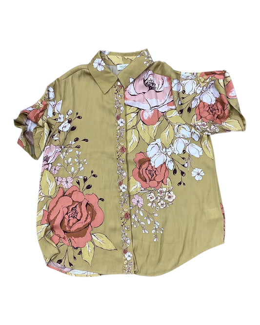 Blouse Ss By Rachel Zoe In Gold, Size:L