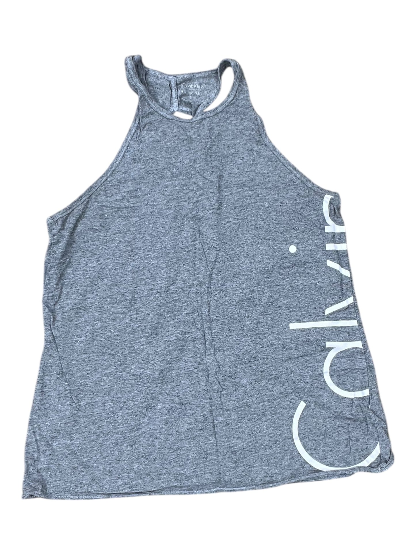 Athletic Tank Top By Calvin Klein In Grey, Size:M