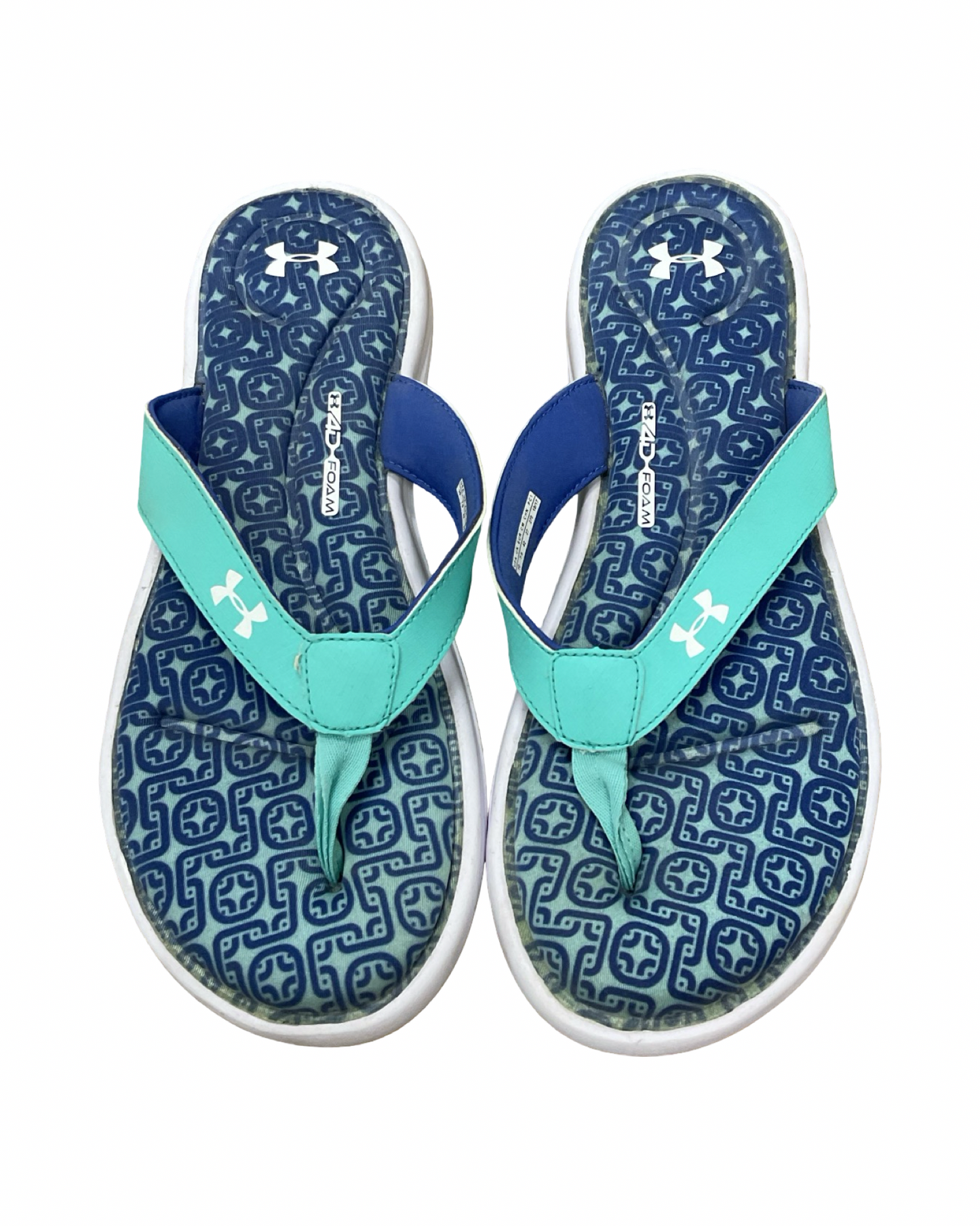 Sandals Flip Flops By Under Armour In Teal, Size:10