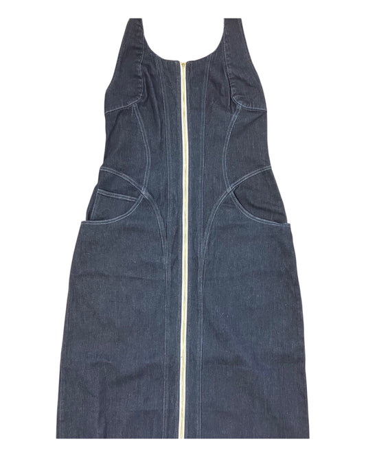 Dress Casual Maxi By Fashion Nova In Blue Denim, Size:L