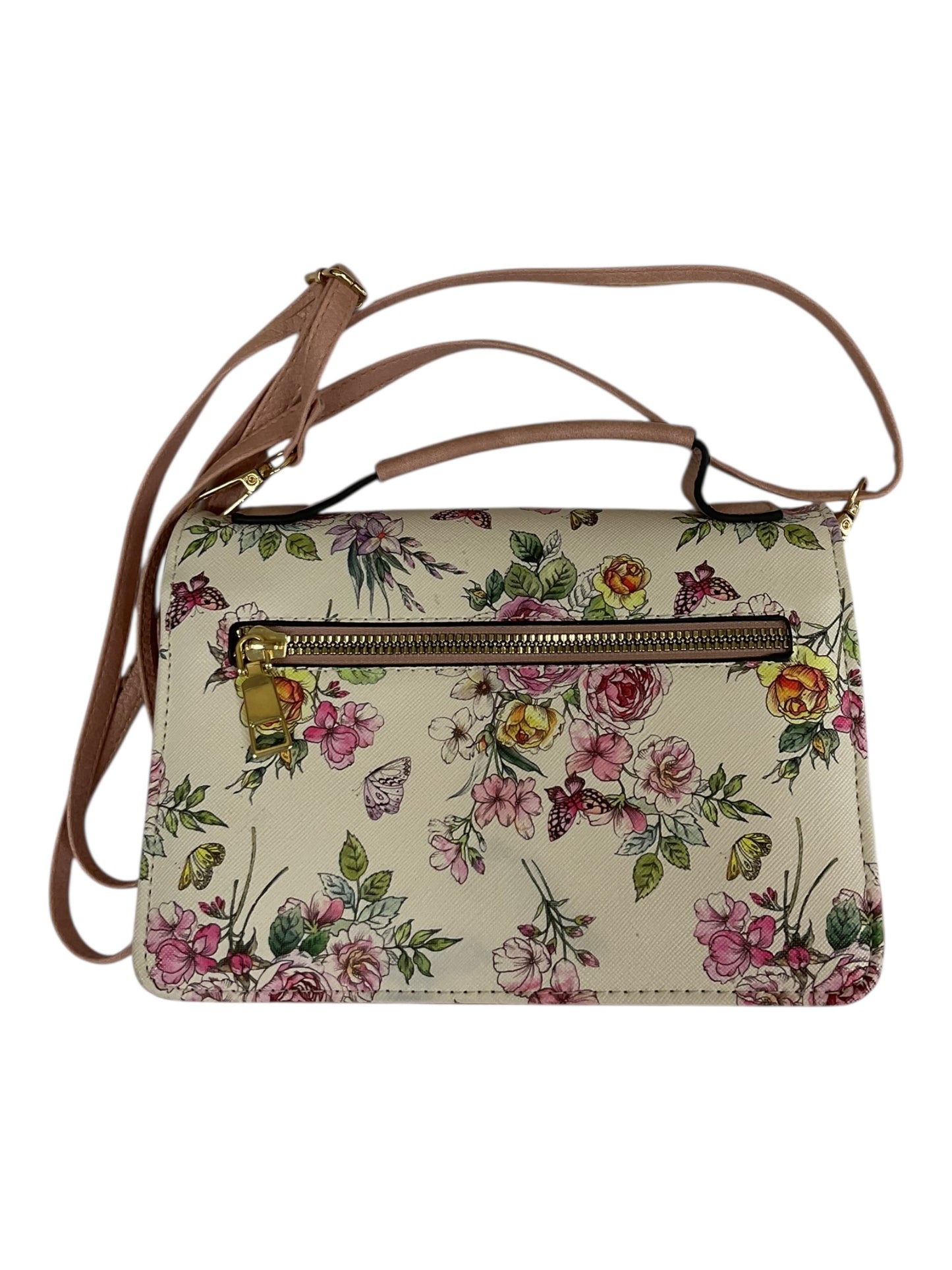Crossbody By Clothes Mentor In Pink & White, Size:Small
