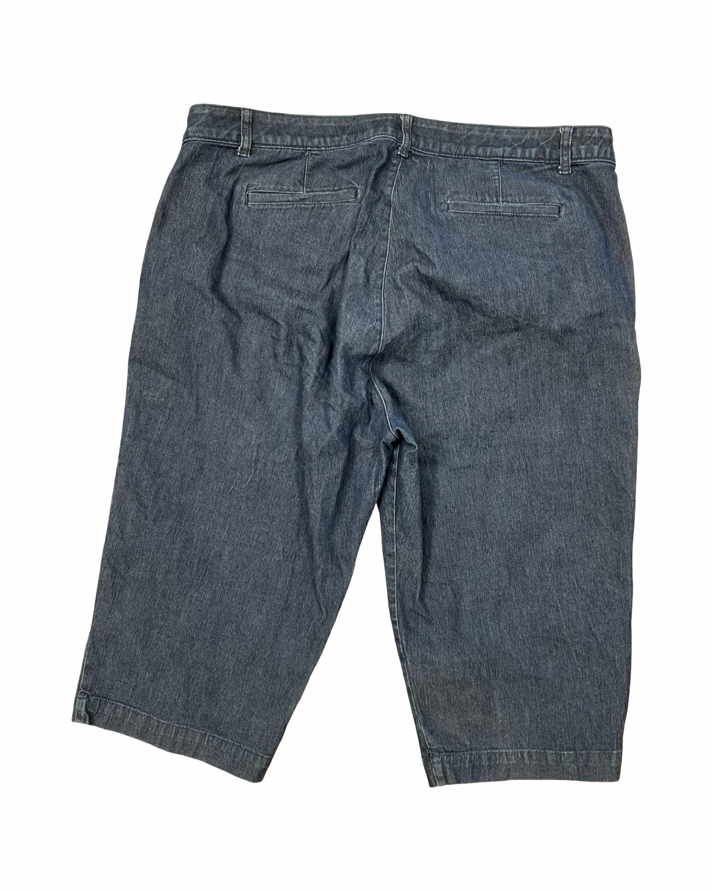 Jeans Cropped By St Johns Bay In Blue Denim, Size:20