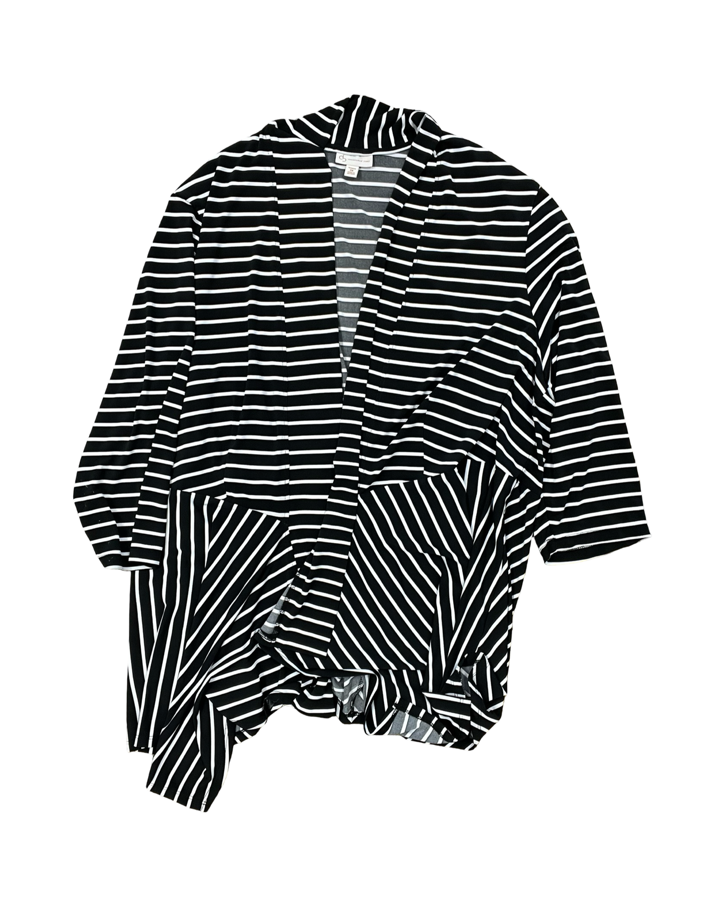 Cardigan By Clothes Mentor In Black & White, Size:3X