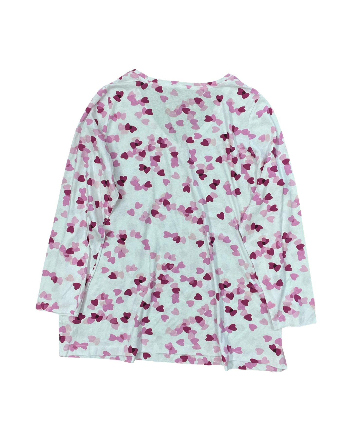 Top 3/4 Sleeve By Woman Within In Pink & White, Size:3X