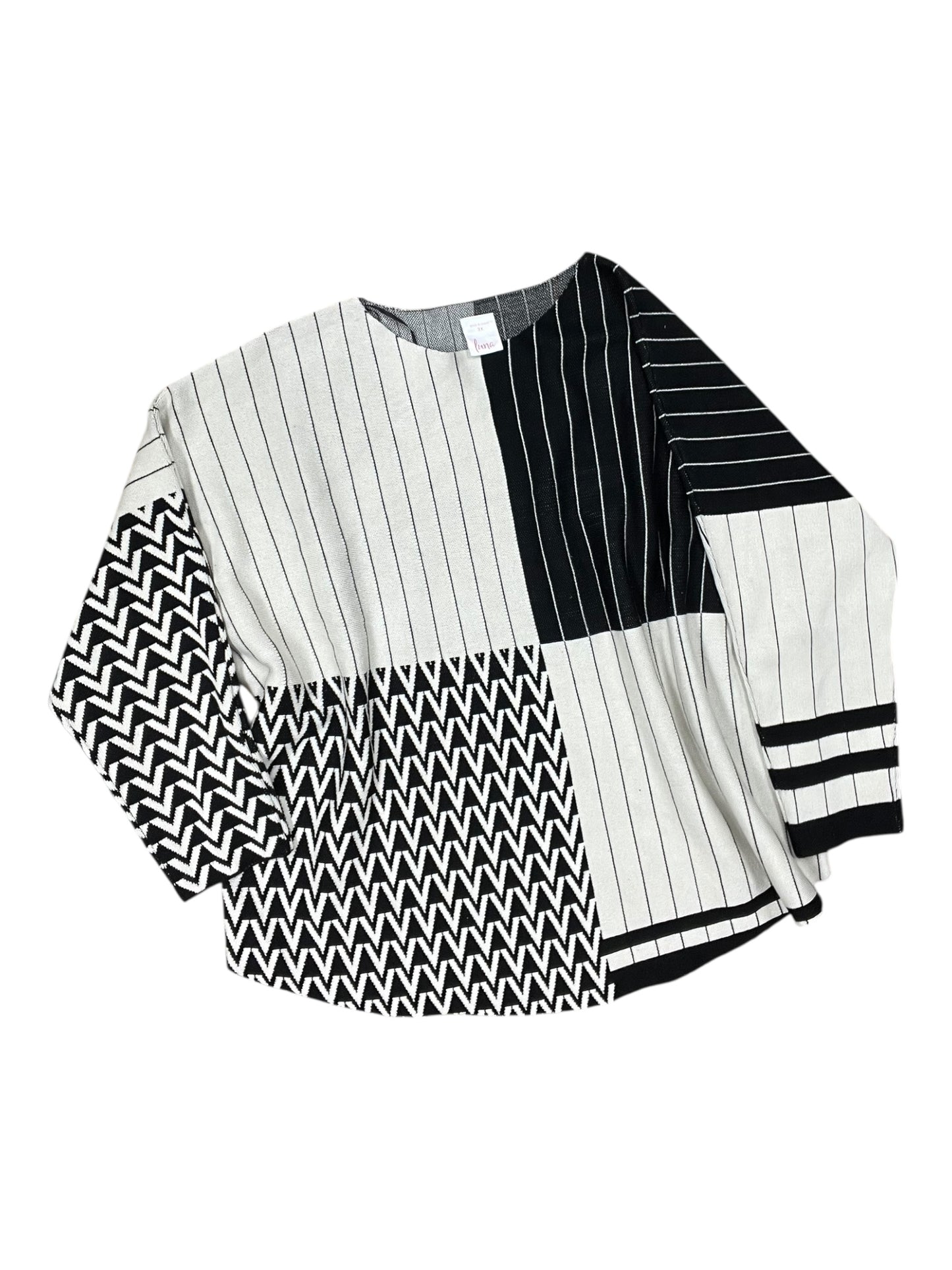 Sweater By Clothes Mentor In Black & Cream, Size:3X