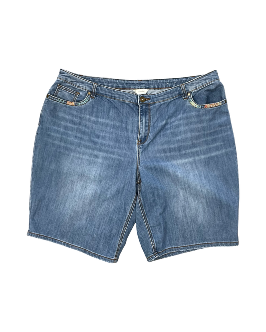 Shorts By Cj Banks In Blue Denim, Size:20