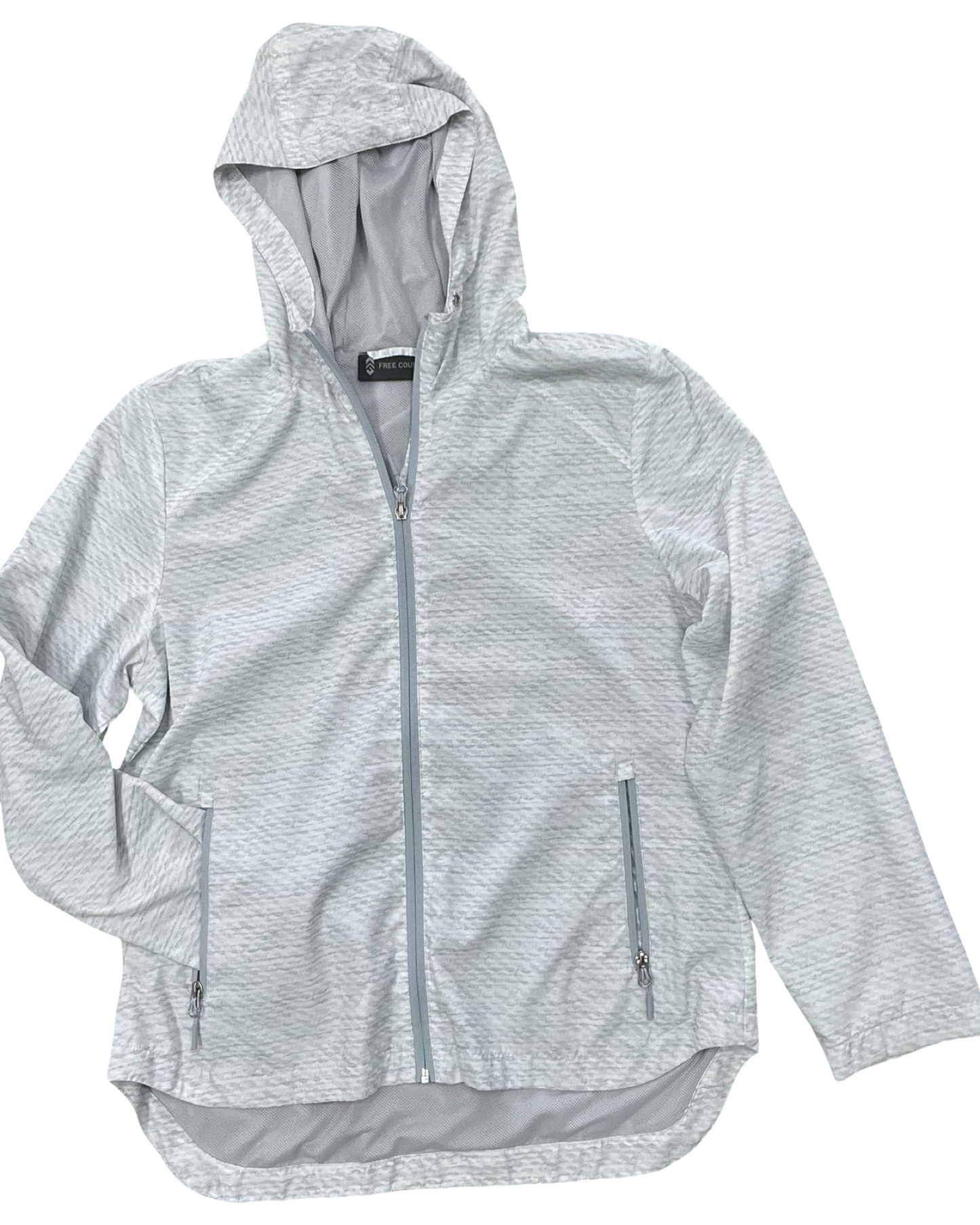 Jacket Windbreaker By Free Country In Grey, Size:M