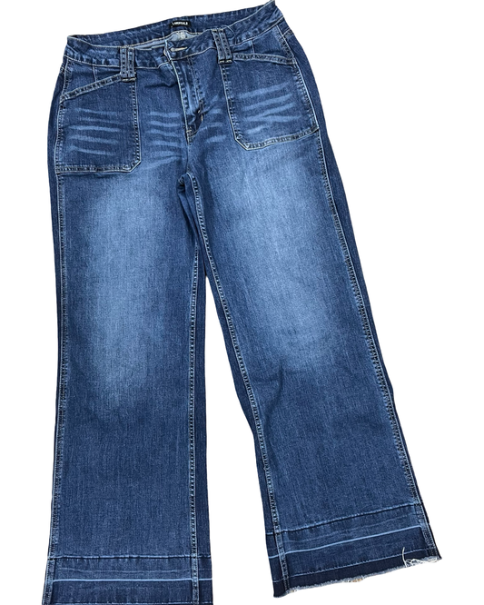 Jeans Wide Leg By Clothes Mentor In Blue Denim, Size:16