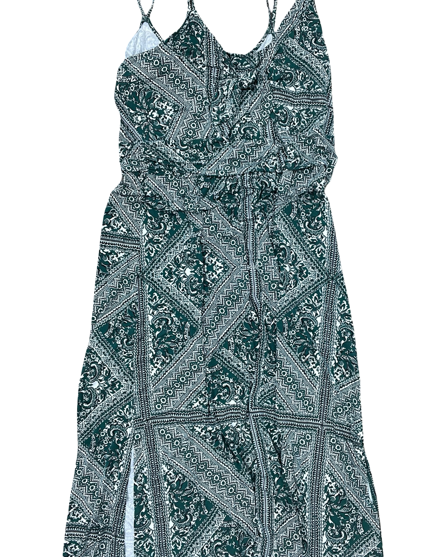 Dress Casual Maxi By Maurices In Green & White, Size:1X