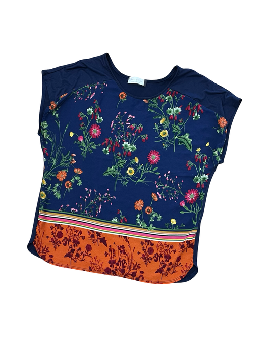 Top Ss By Clothes Mentor In Navy, Size:L