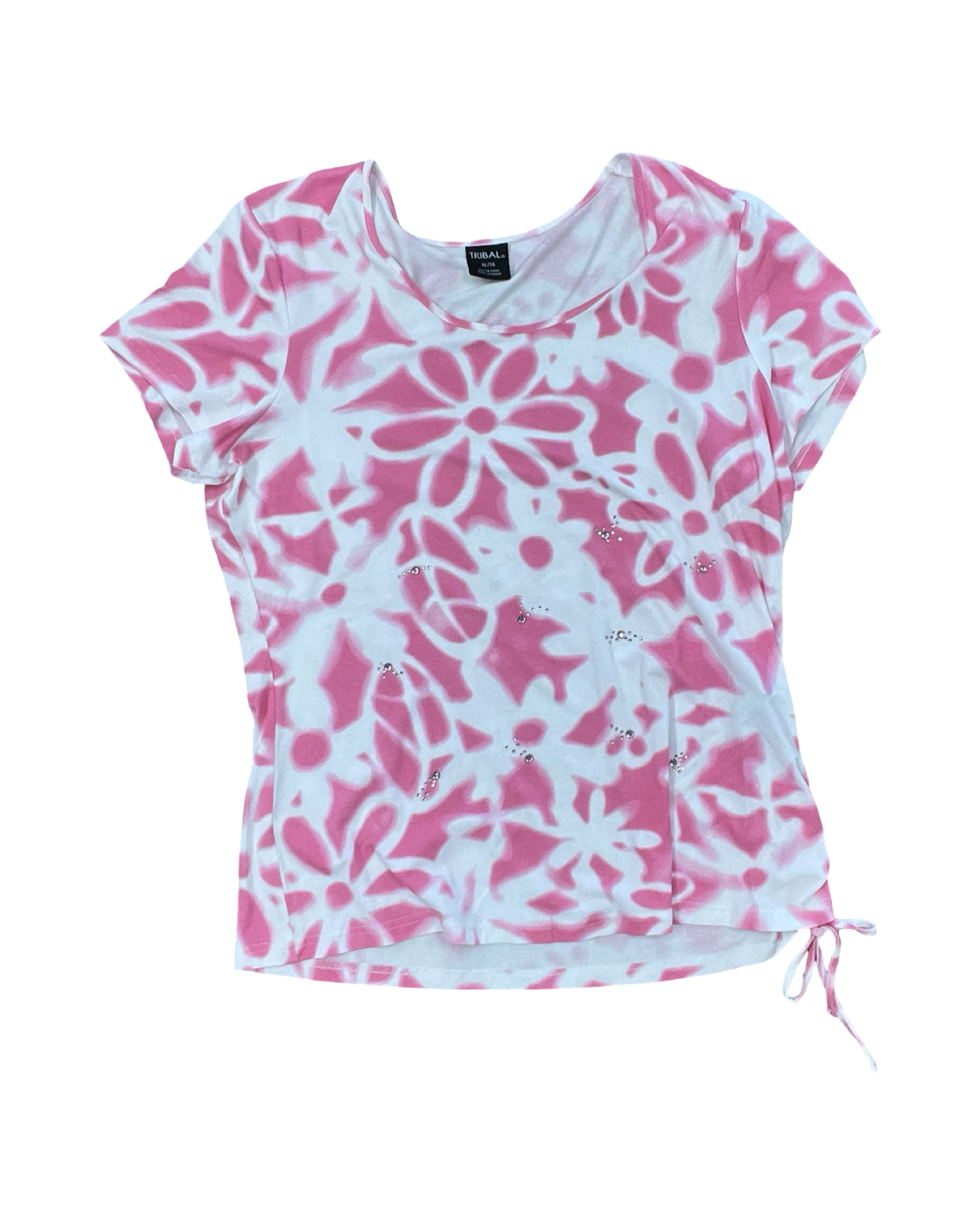 Top Ss By Tribal In Pink & White, Size:Xl