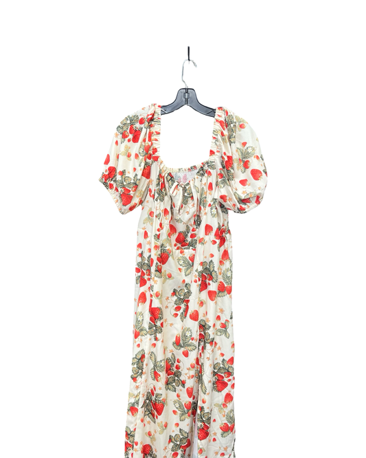Dress Casual Midi By Cider In Cream & Red, Size:2X