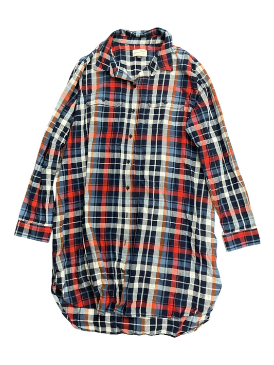 Blouse Ls By Universal Thread In Blue & Orange, Size:Xl