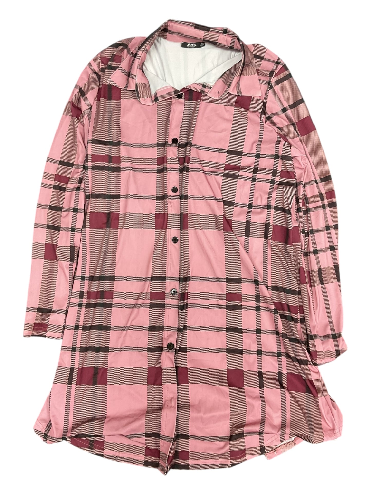 Dress Casual Midi By Lily In Pink, Size:2X