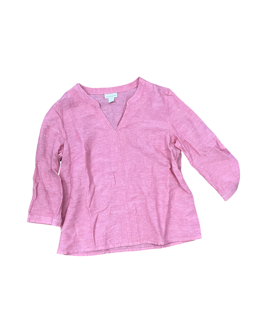Top 3/4 Sleeve By Liz Claiborne In Pink, Size:S
