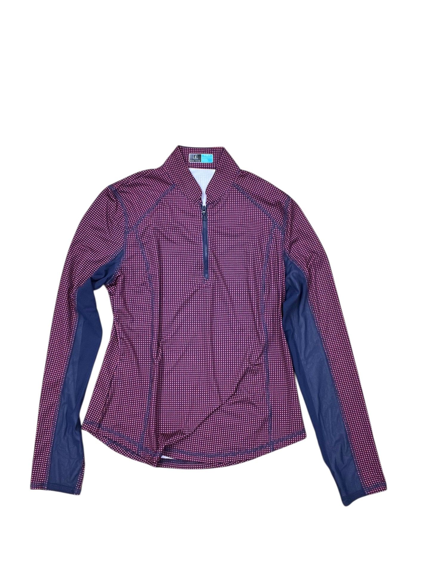 Athletic Top Ls Collar By Pga Tour In Blue & Red, Size:S