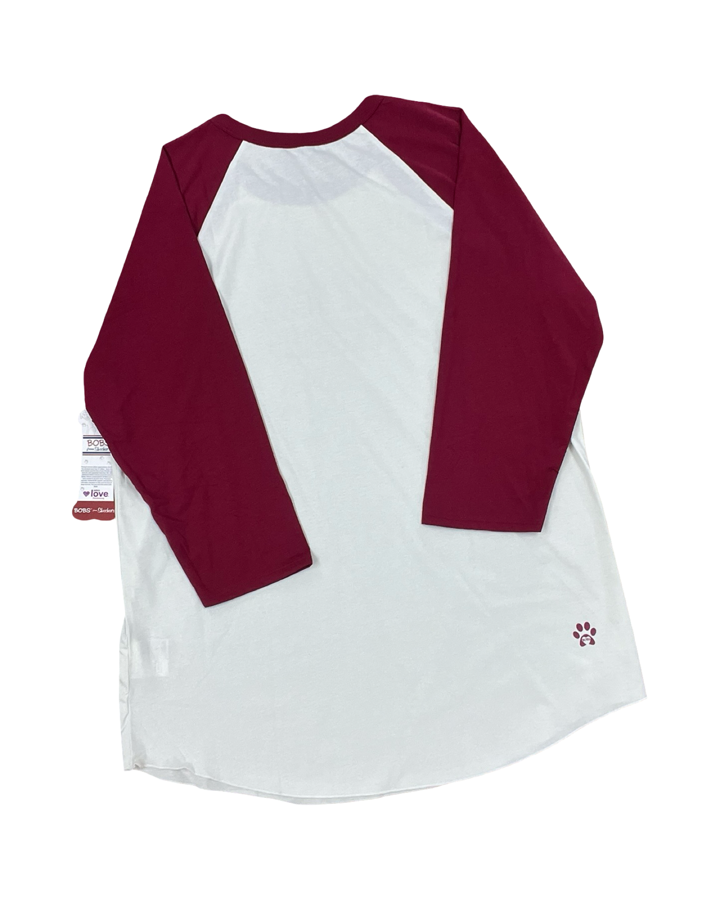 Top 3/4 Sleeve By Skechers In Red & White, Size:Xl