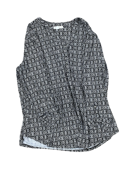 Top 3/4 Sleeve By Westport In Black & White, Size:L