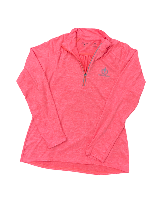 Athletic Top Ls Collar By Antigua In Orange, Size:M