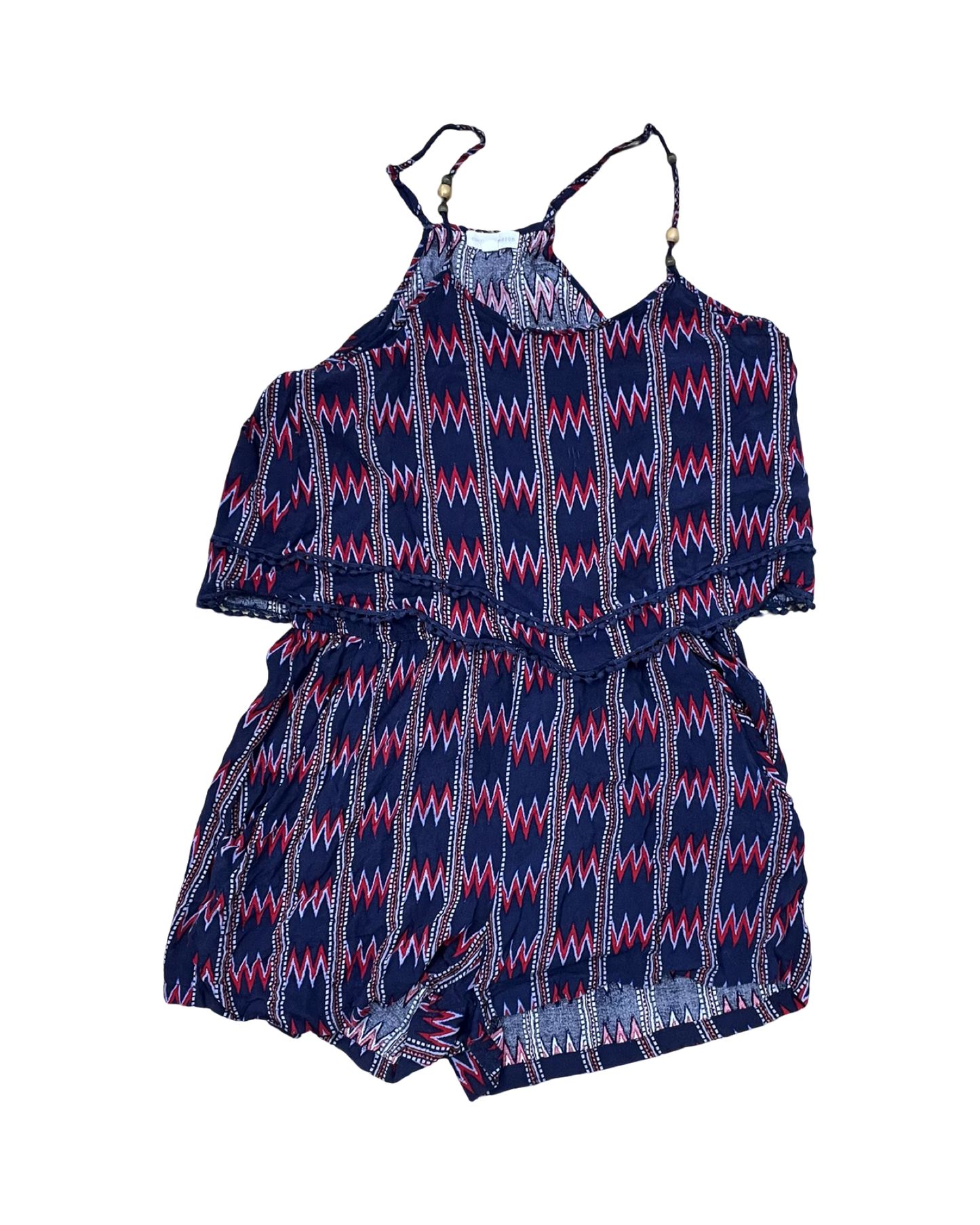 Romper By Coco + Jaimeson In Blue & Red, Size:Xl