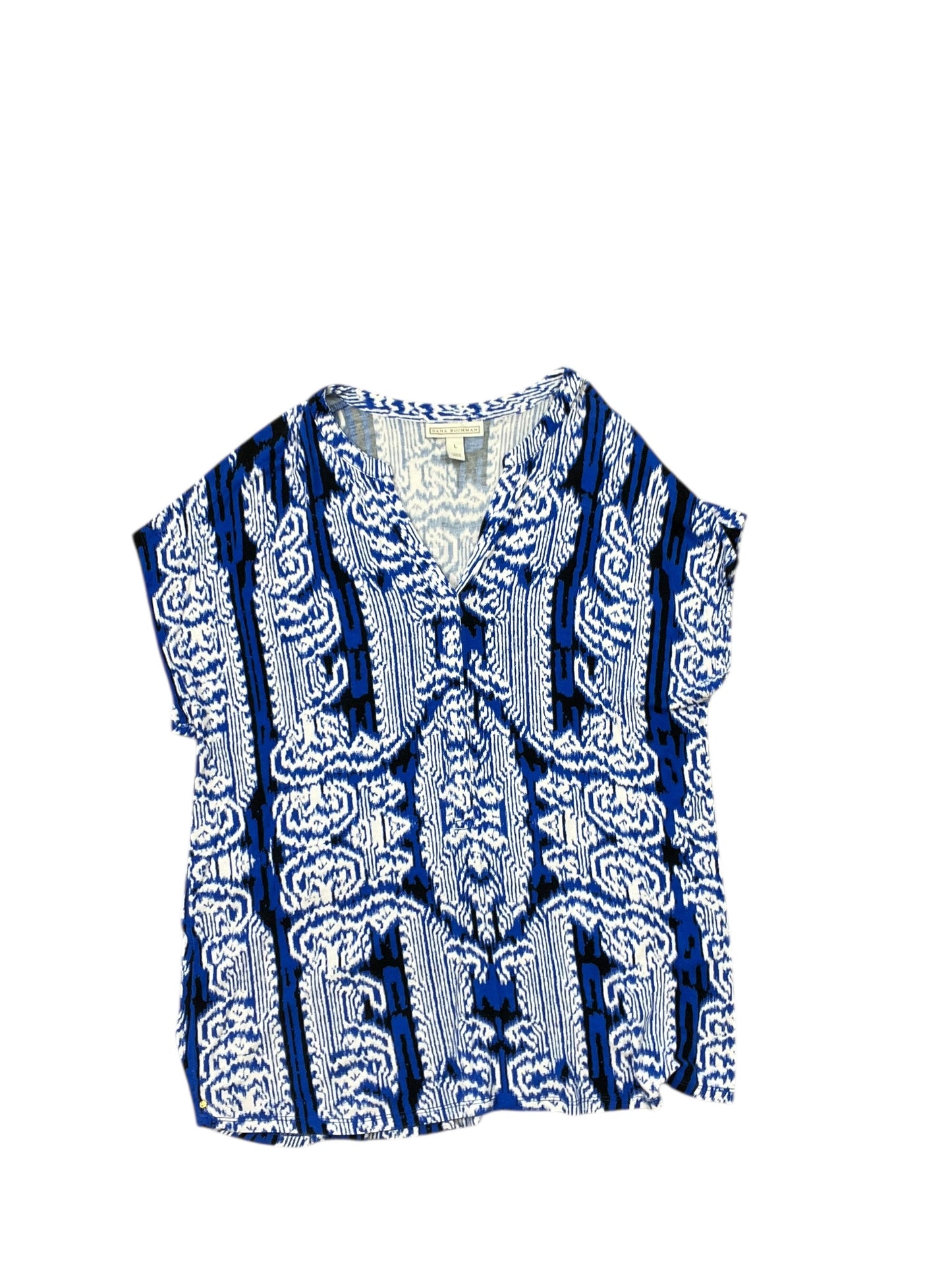 Top Ss By Dana Buchman In Blue & White, Size:L