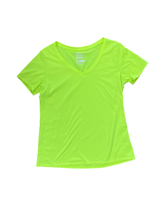 Athletic Top Ss By Nike In Yellow, Size:L