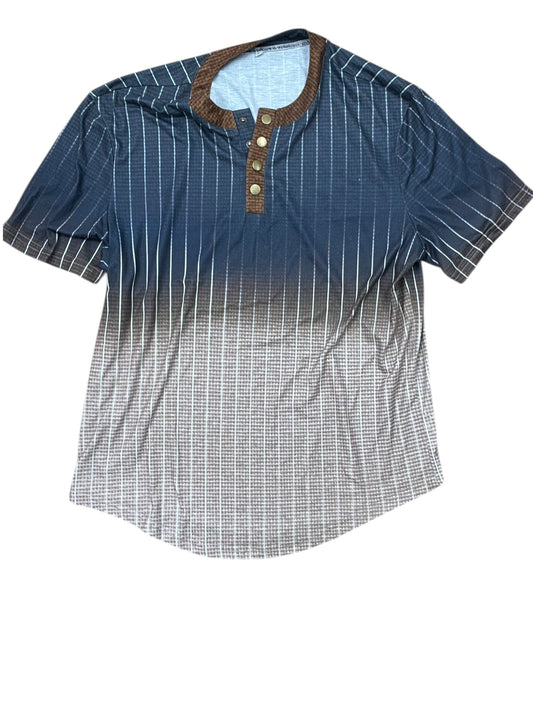 Top Ss By Clothes Mentor In Blue & Tan, Size:Xl