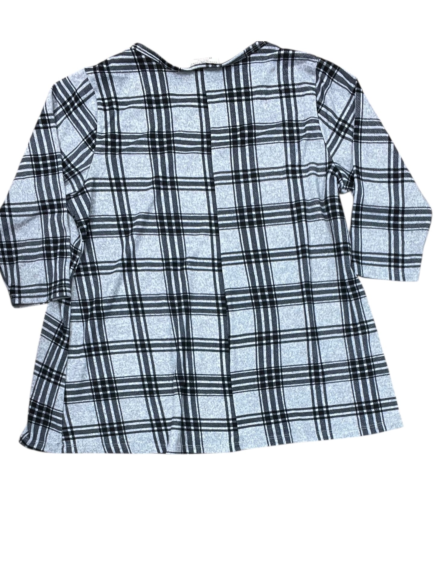 Top 3/4 Sleeve By Bobbie Brooks In Grey, Size:2X